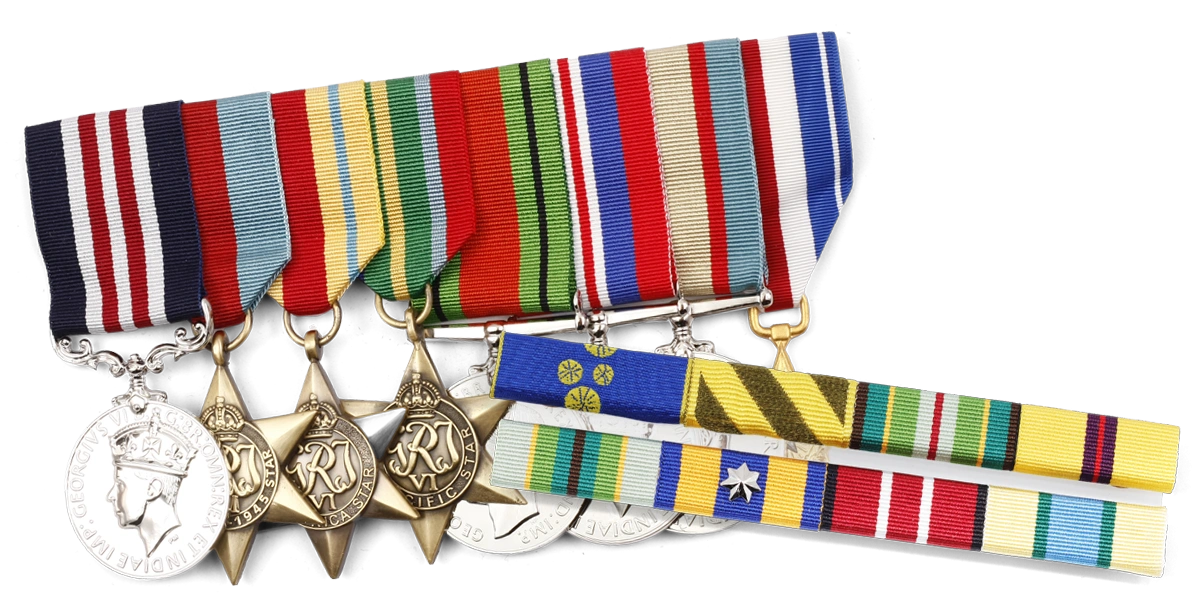 Custom medal set and ribbon bar with MagnaRack mounting